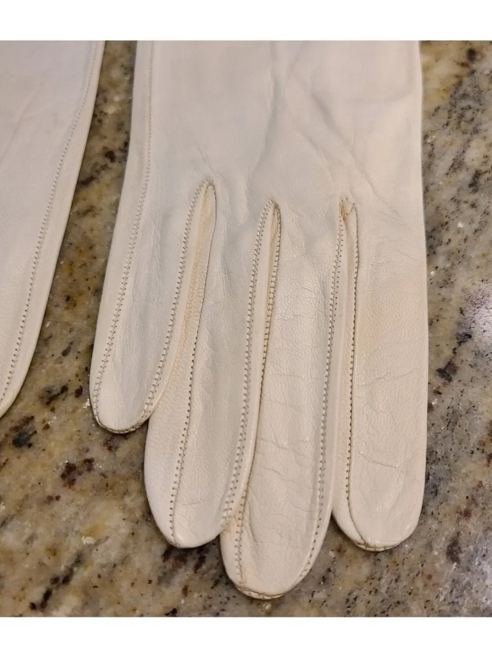Vintage Size S Cream Formal Leather 8
